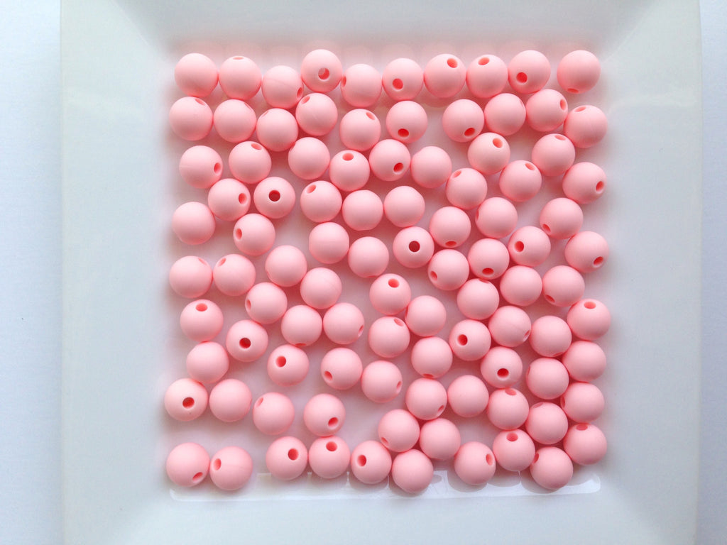 9mm Pink Quartz Silicone Beads