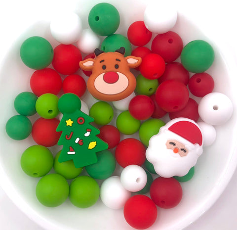 Christmas Silicone Focal Bead Mix