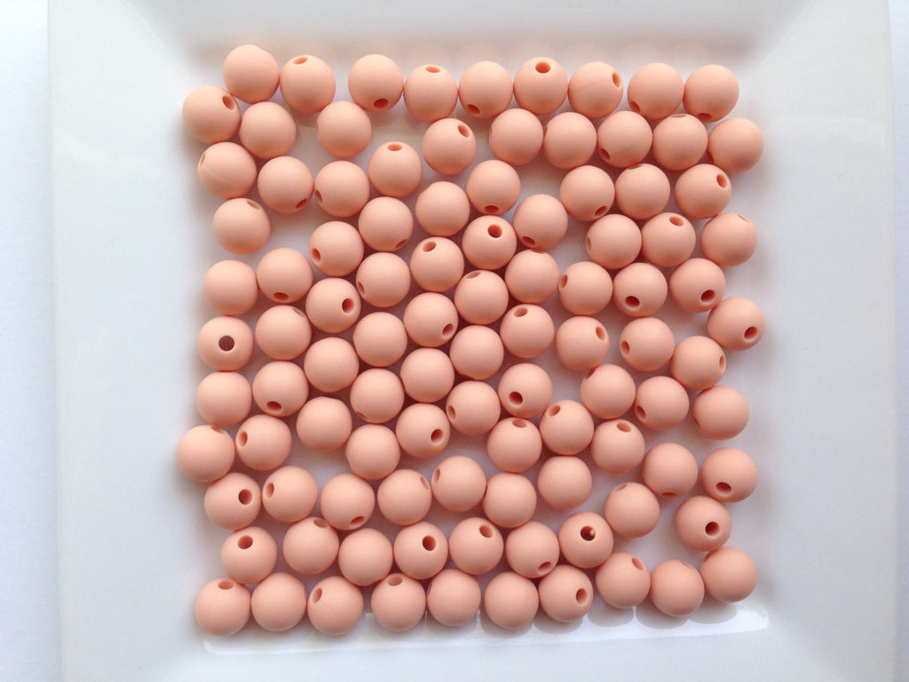 9mm Peach Sorbet Silicone Beads