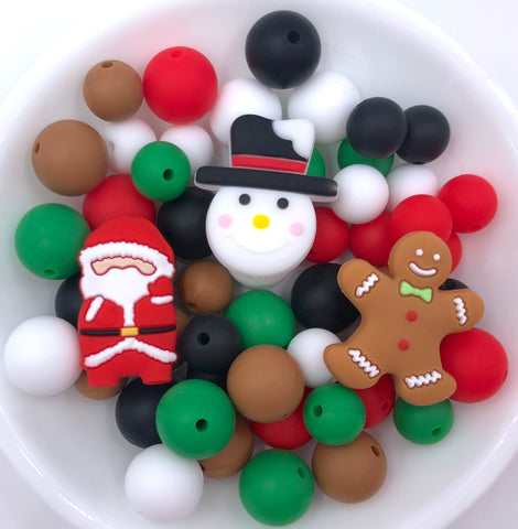 Christmas Silicone Focal Bead Mix