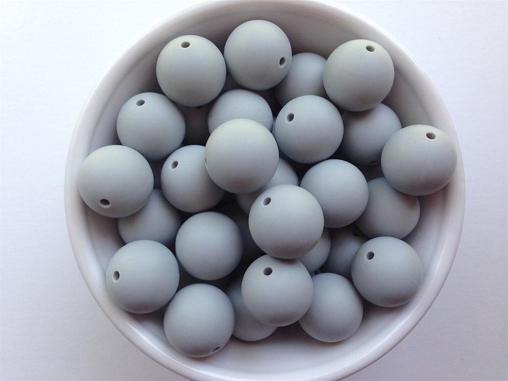 19mm Light Gray Silicone Beads