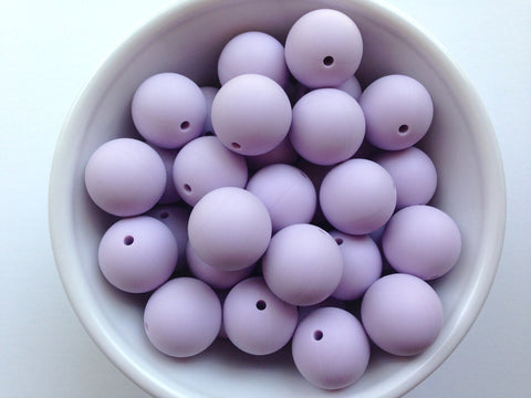 19mm Lavender Mist Silicone Beads