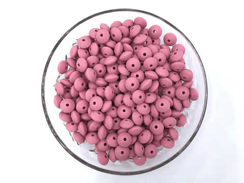Dusty Rose Saucer Silicone Beads