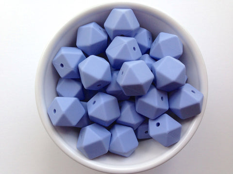 Tranquility Blue Hexagon Silicone Beads