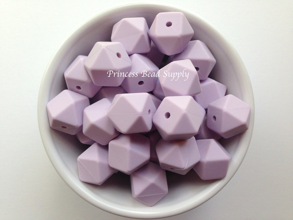 Lavender Mist Hexagon Silicone Beads