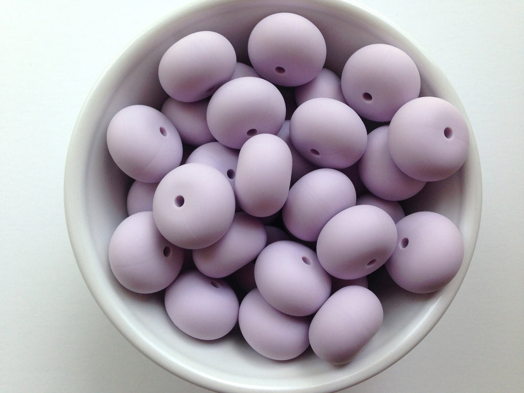 20mm Lavender Mist Abacus Silicone Beads