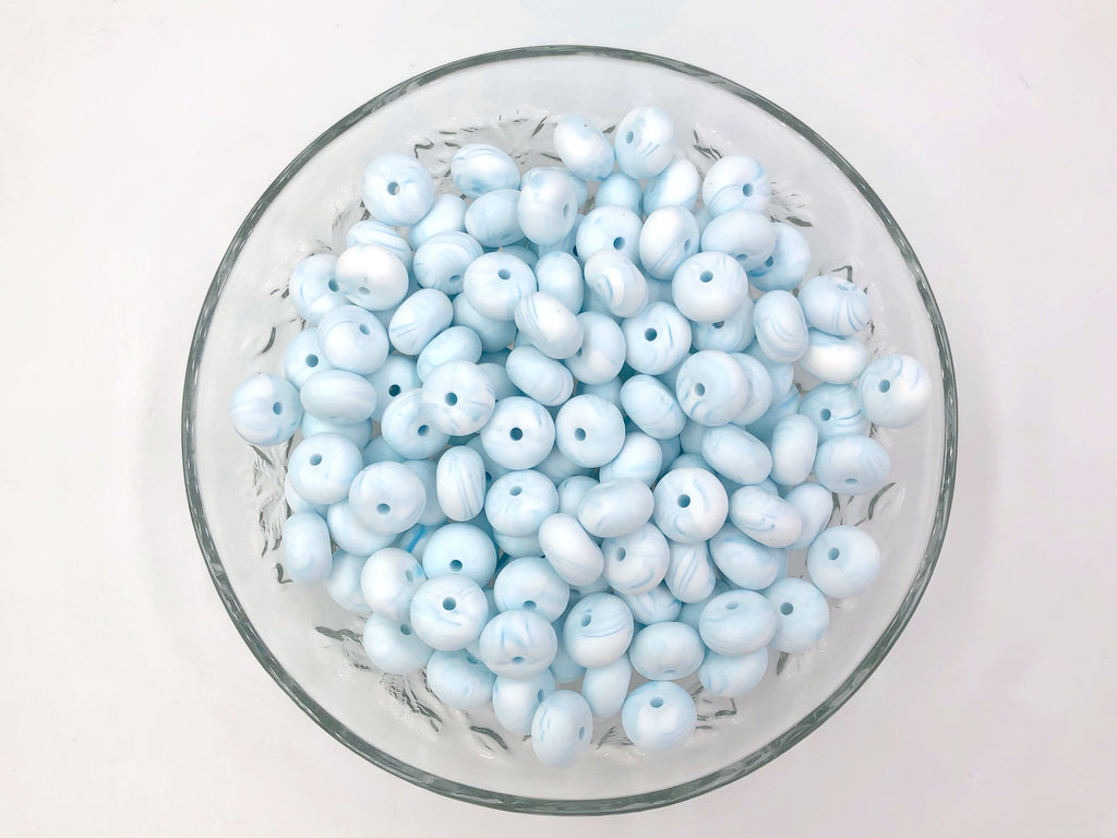 Blue Marble Mini Abacus Silicone Beads