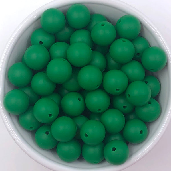 15mm Jungle Green Silicone Beads USA Silicone Bead Supply Princess