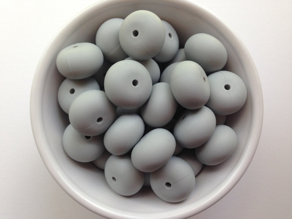 20mm Light Gray Abacus Silicone Beads
