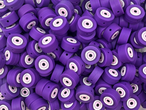 Purple Evil Eye Silicone Beads