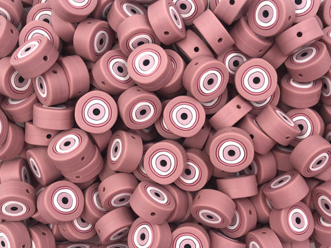 Pink Evil Eye Silicone Beads