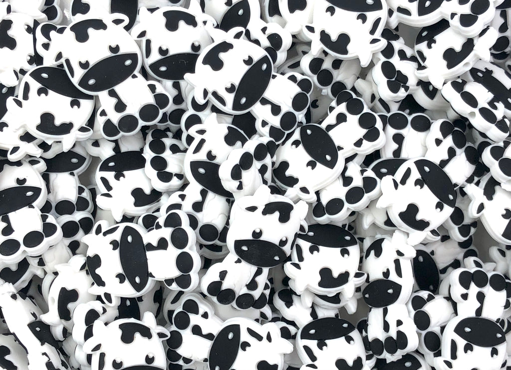 Black & White Cow Silicone Beads