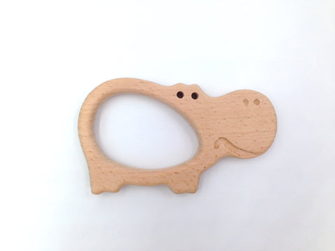 Hippo Natural Wood Teether--New Style!