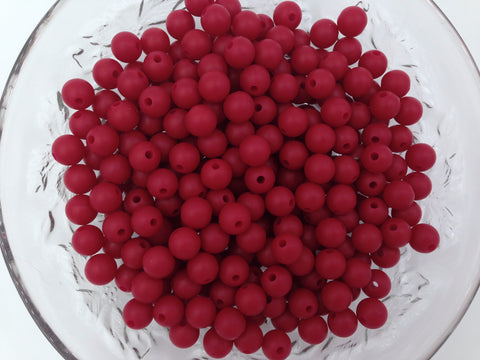 9mm Cranberry Silicone Beads