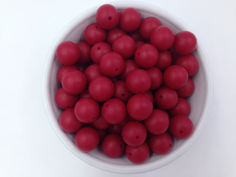 19mm Cranberry Silicone Beads