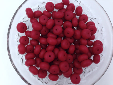 Cranberry Mini Abacus Silicone Beads