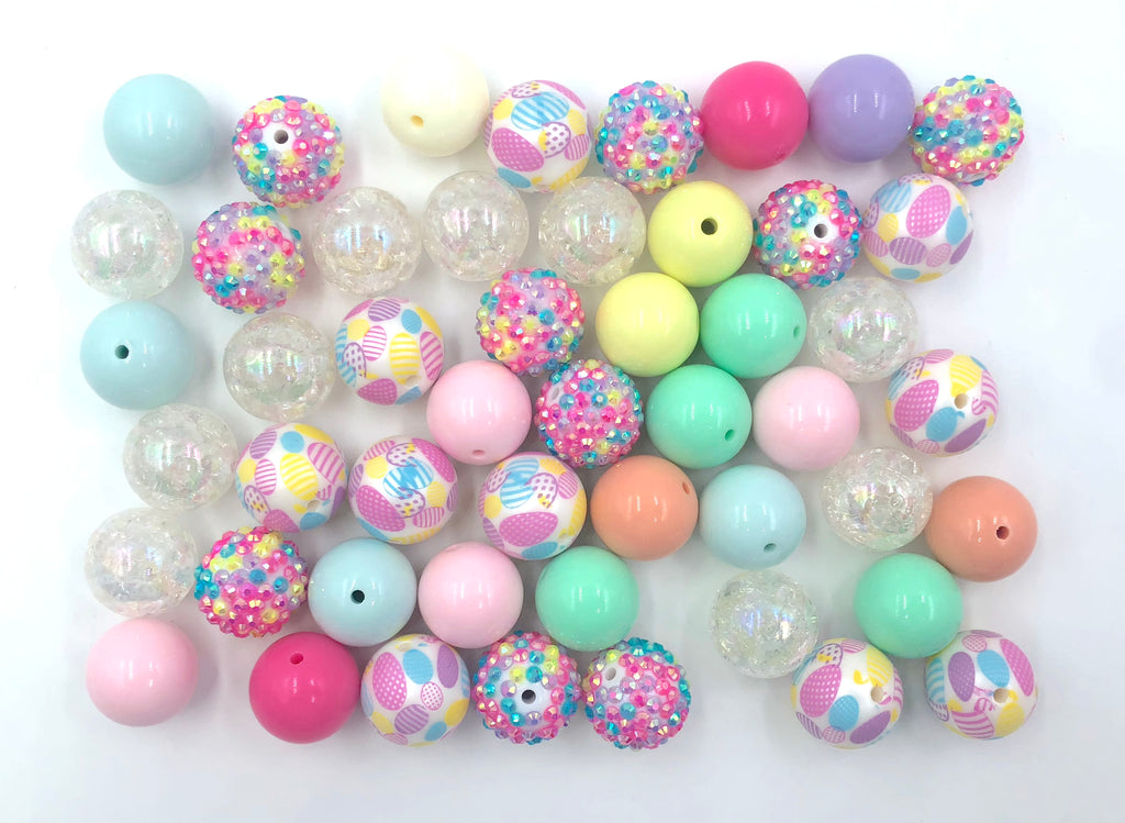 20mm Pastel Easter Bulk Chunky Bead Mix