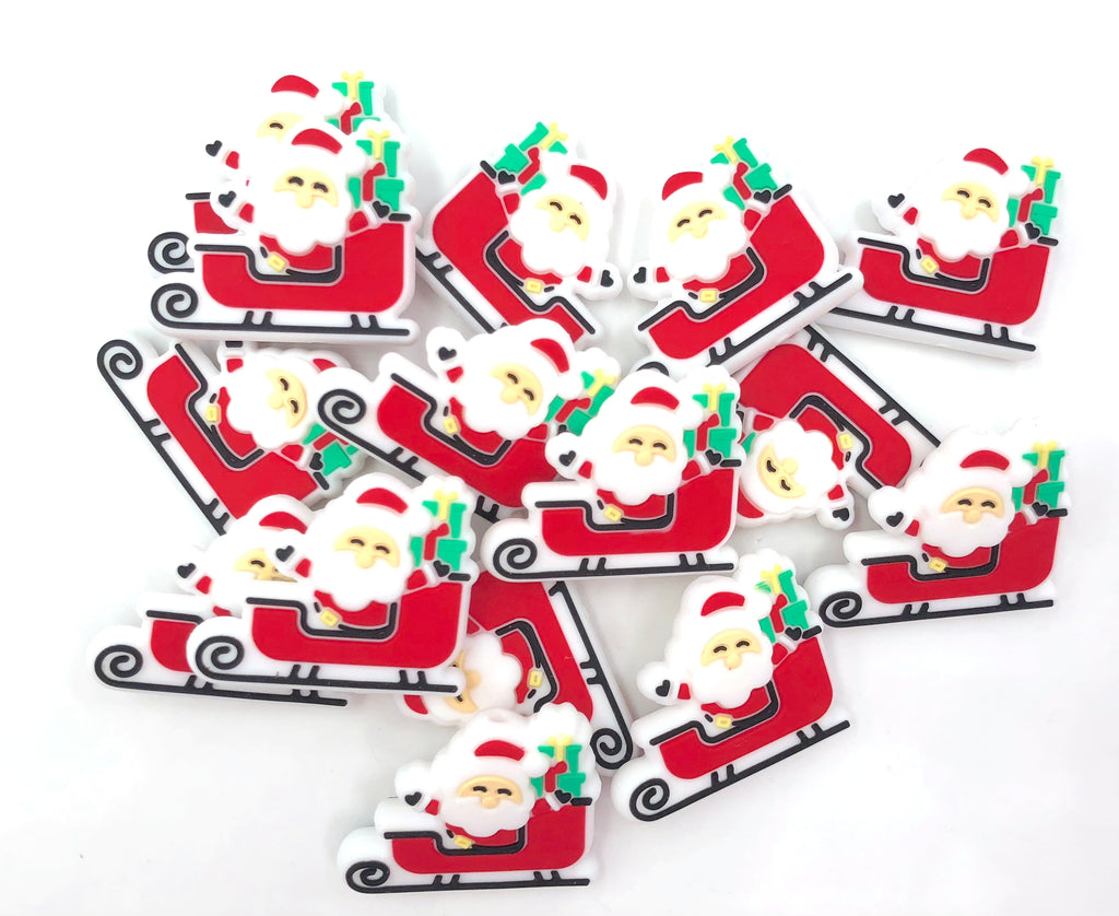 Santa Sled Silicone Beads