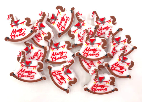 Christmas Rocking Horse Silicone Beads