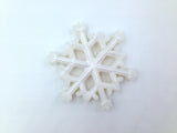 Snowflake Teether--Metallic White