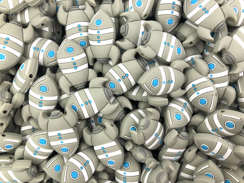 Light Gray Rocket Silicone Beads