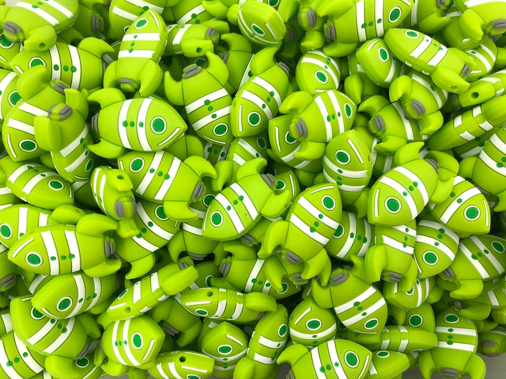 Chartreuse Green Rocket Silicone Beads
