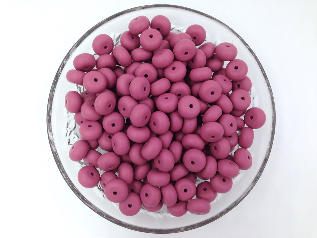 Plum Rose Mini Abacus Silicone Beads