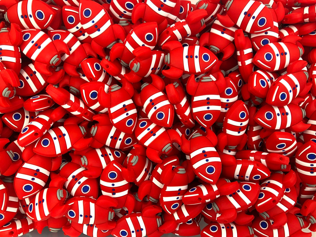 Red Rocket Silicone Beads