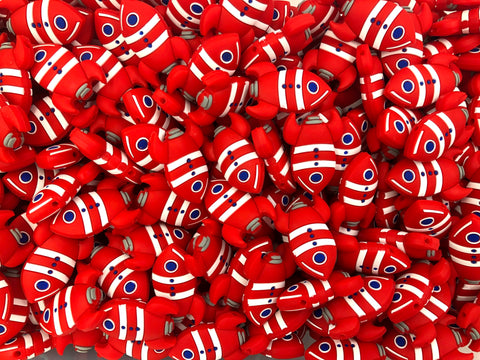 Red Rocket Silicone Beads