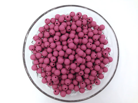 9mm Plum Rose Silicone Beads