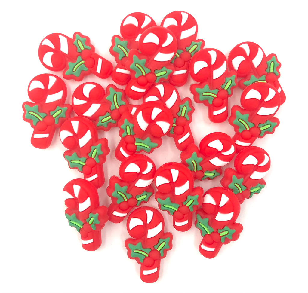 Candy Cane Silicone Beads