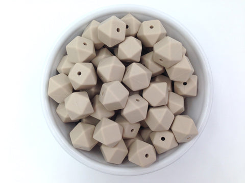14mm Sandstone Mini Hexagon Silicone Beads