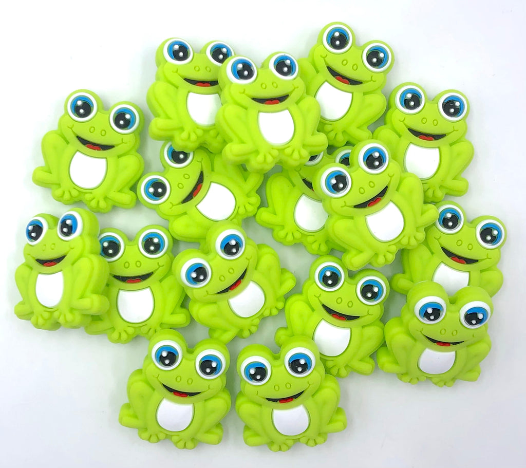 Frog Silicone Beads-Chartreuse Green
