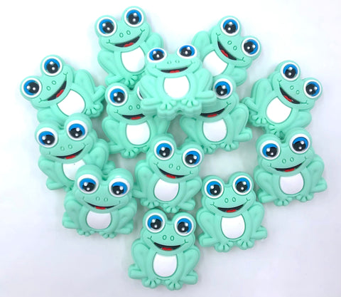 Frog Silicone Beads--Mint