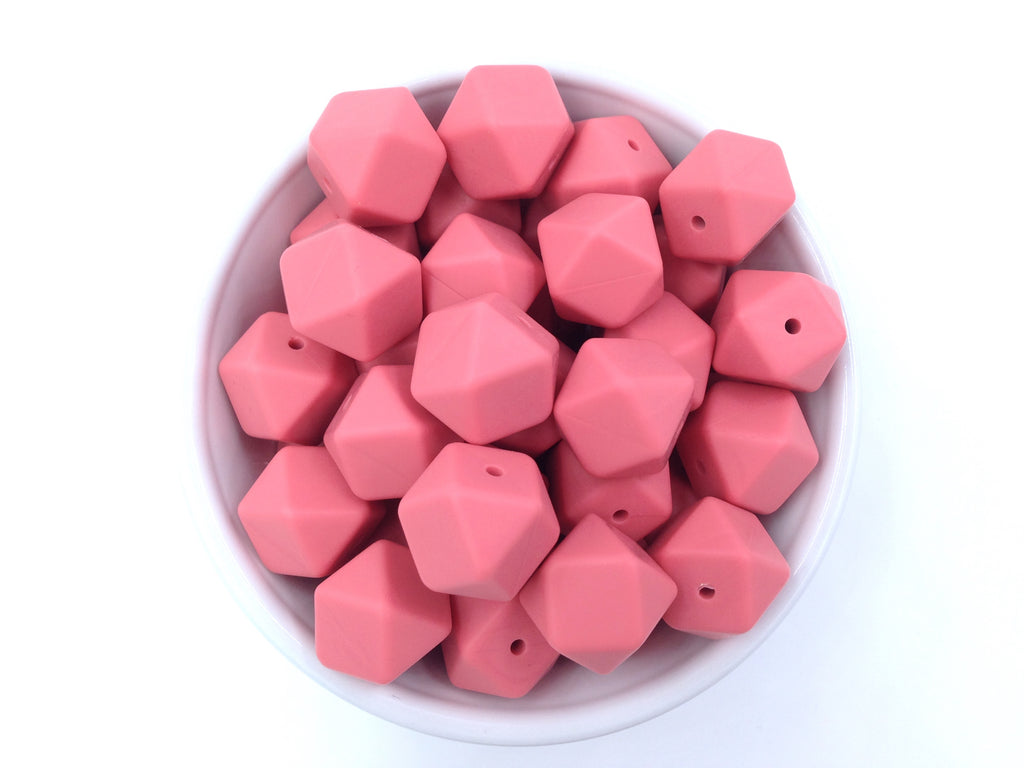 Strawberry Ice Hexagon Silicone Beads