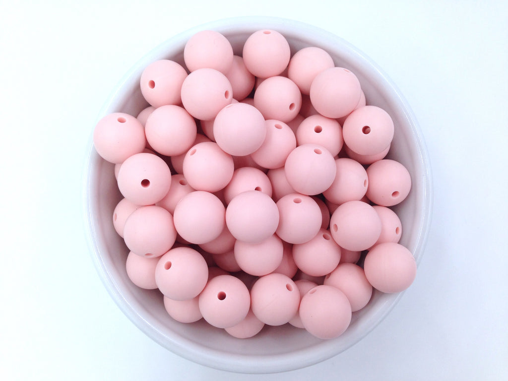 15mm Ballet Pink Silicone Beads