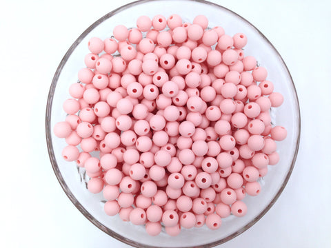 9mm Ballet Pink Silicone Beads