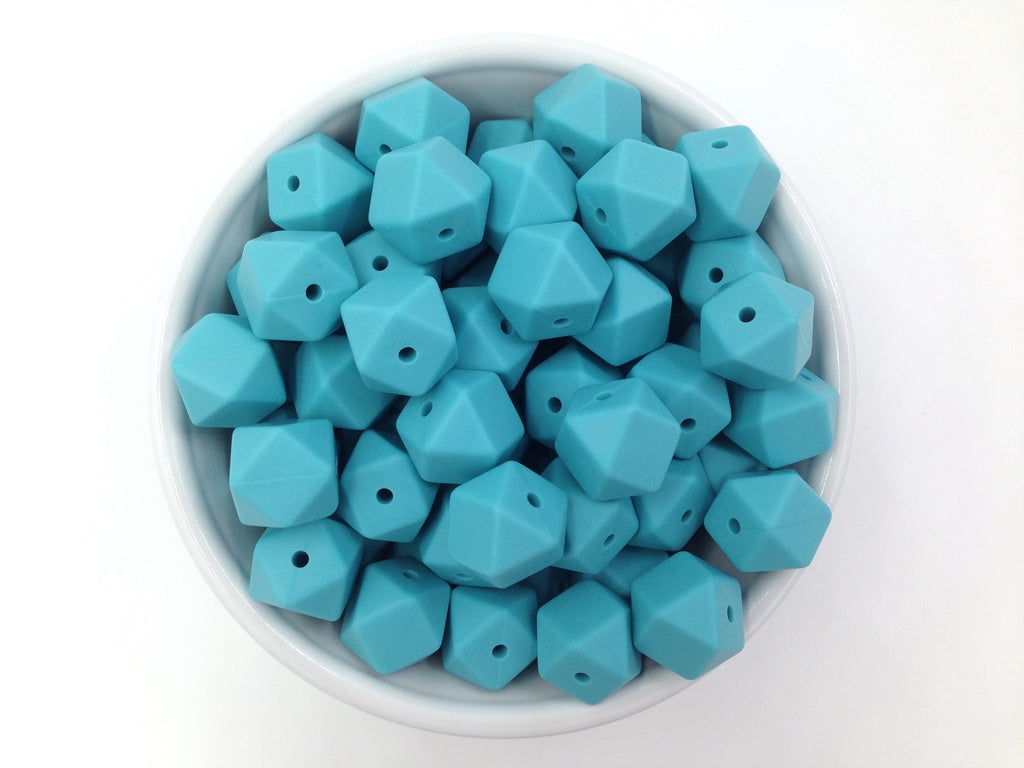 14mm Seaside Mini Hexagon Silicone Beads