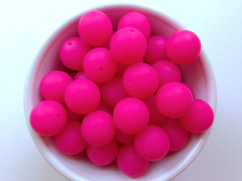 19mm Fuchsia Pink Silicone Beads