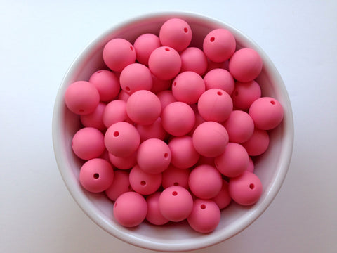 15mm Perfectly Pink Silicone Beads