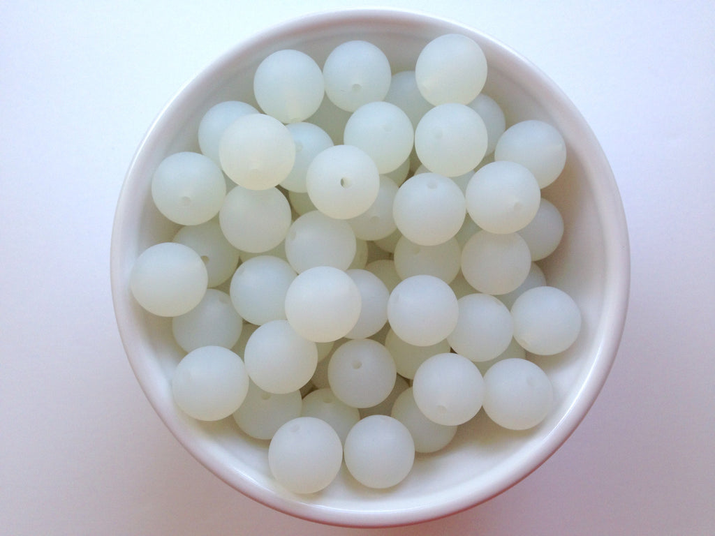 15mm Clear White Silicone Beads