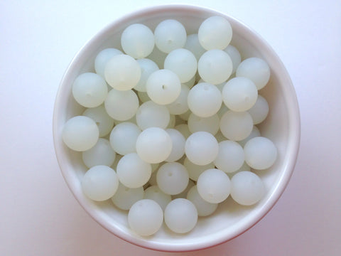 15mm Clear White Silicone Beads