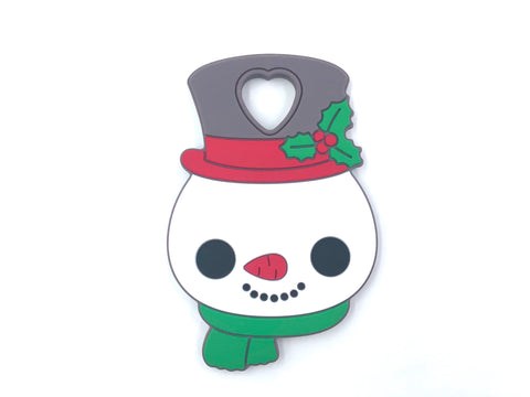 Red & Green Snowman Silicone Teether