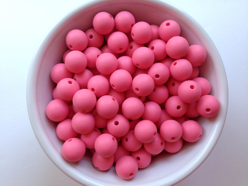 12mm Perfectly Pink Silicone Beads