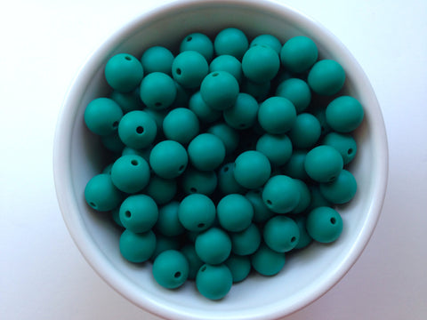 12mm Emerald Silicone Beads