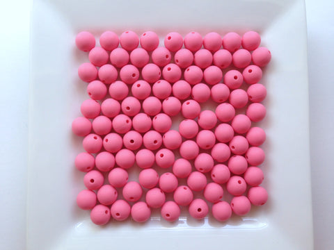 9mm Perfectly Pink Silicone Beads