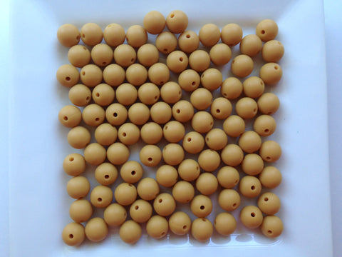 9mm Mustard Silicone Beads