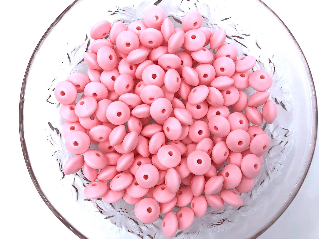 Pink Quartz Saucer Silicone Beads