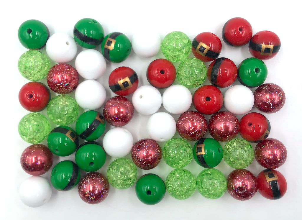 20mm Santa & Elf Belt Christmas Chunky Bead Mix