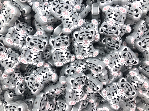 Tiger Silicone Beads--Gray